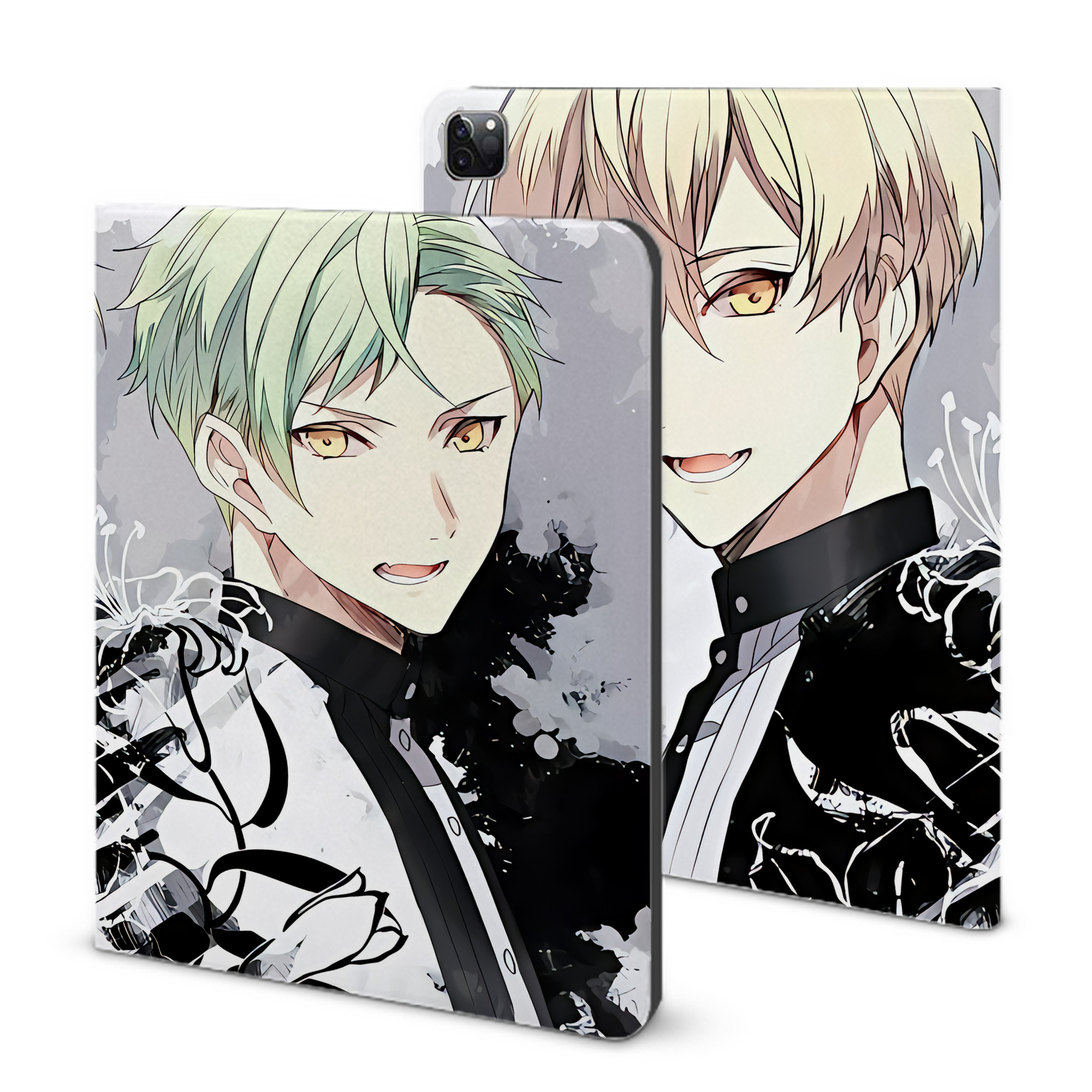 （画像用） 刀剣乱舞 Touken Ranbu IPad ケース ブック型 PUレザー TPU 耐衝撃 軽量 薄型 ペン収納なし 全面保護 IPad 各モデル対応
